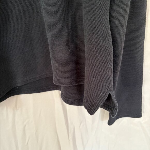 Ann Taylor Loft Womens Black 1/4 Zip Cotton Cropped Large Pull Over Sweater - Picture 5 of 10